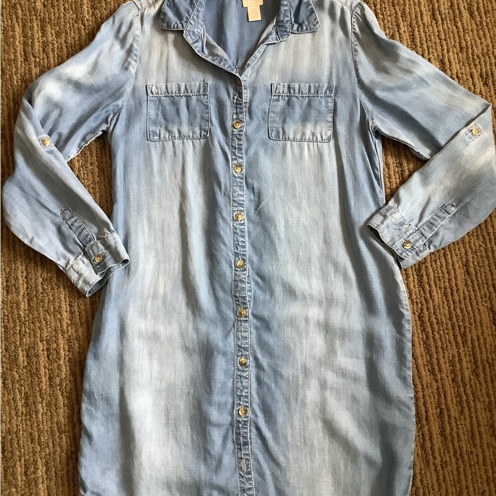 Chico's Light Blue Long Sleeve lyocell denim Dress or duster